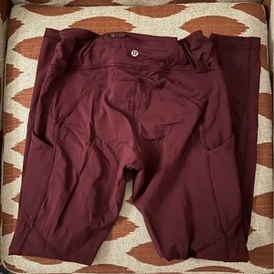 Maroon LuluLemon Leggings, size 8